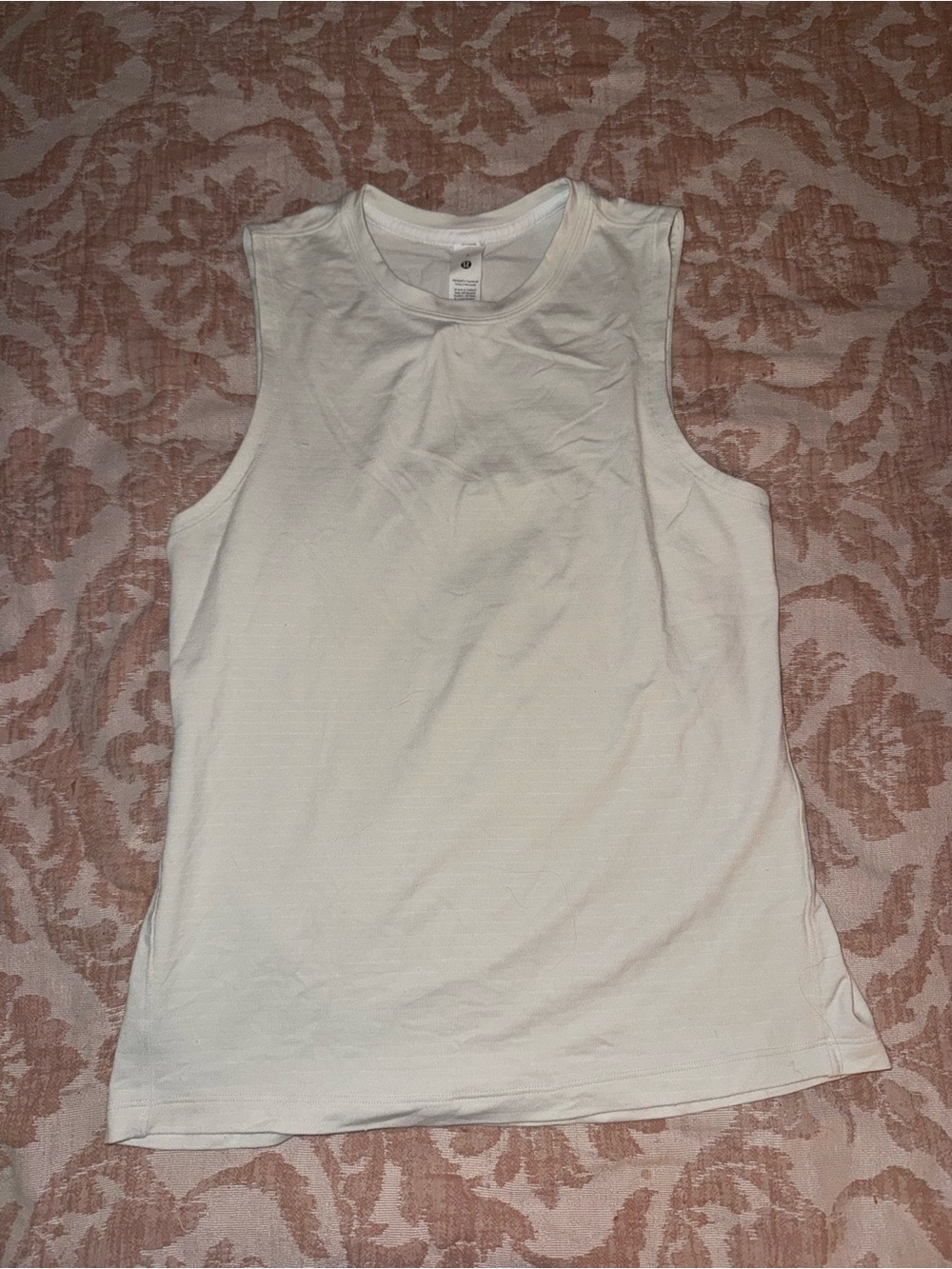lululemon athletica Cream Ribbed Muscle Tank Top
